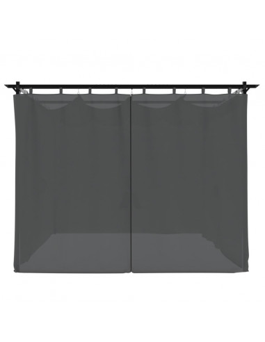 Gazebo con Tende Antracite 3x3 m in Acciaio