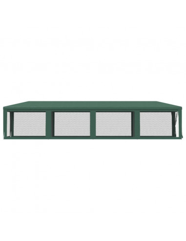 Tenda per Feste con 10 Pareti Laterali in Rete Verde 3x12m HDPE