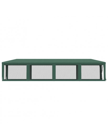 Tenda per Feste con 10 Pareti Laterali in Rete Verde 3x12m HDPE