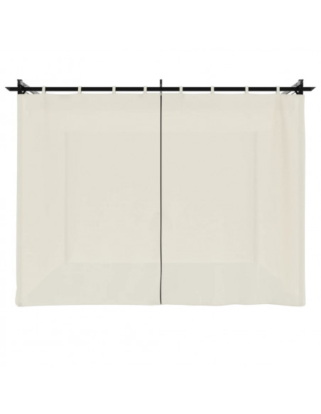 Gazebo con Tende Crema 3x3 m in Acciaio