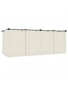 Gazebo con Tende Crema 6x3 m in Acciaio 2