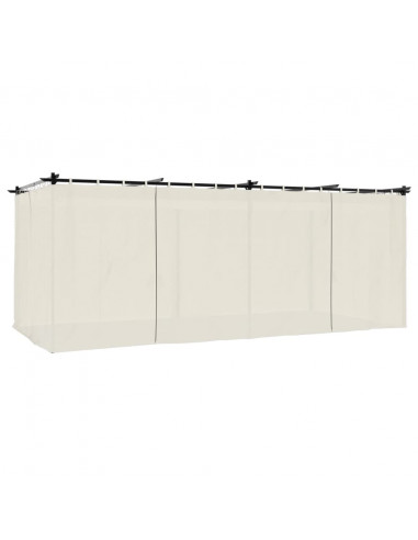 Gazebo con Tende Crema 6x3 m in Acciaio