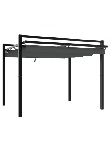 Gazebo Giardino con Tetto Retrattile Antracite 3x3 m Alluminio