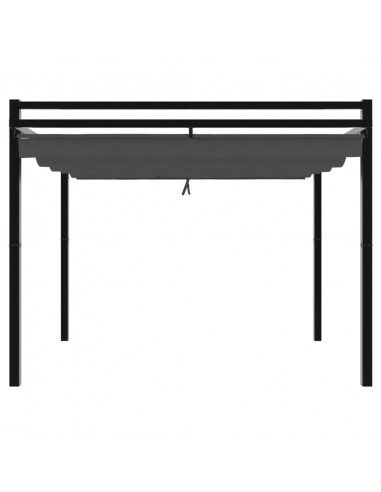 Gazebo Giardino con Tetto Retrattile Antracite 3x3 m Alluminio