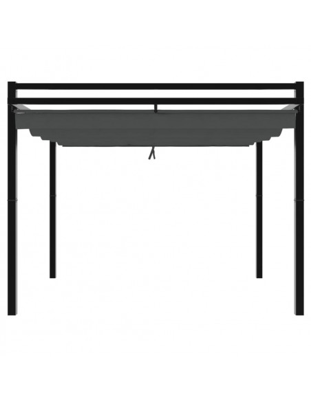 Gazebo Giardino con Tetto Retrattile Antracite 3x3 m Alluminio