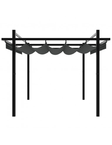 Gazebo Giardino con Tetto Retrattile Antracite 3x3 m Alluminio