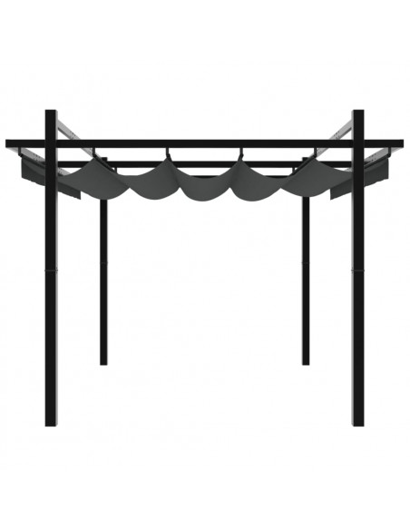 Gazebo Giardino con Tetto Retrattile Antracite 3x3 m Alluminio