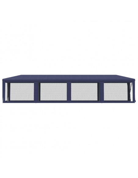 Tenda per Feste con 10 Pareti Laterali in Rete Blu 3x12 m HDPE