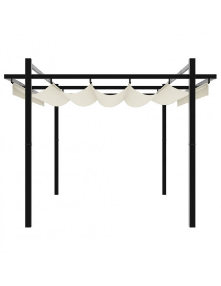Gazebo da Giardino con Tetto Retrattile Crema 3x3m in Alluminio