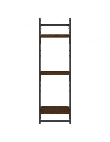Mensole Muro con Aste 3 Livelli 2pz Rovere Marrone 30x25x100cm