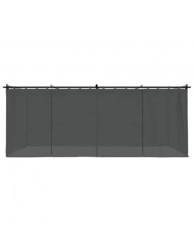 Gazebo con Tende Antracite 6x3 m in Acciaio