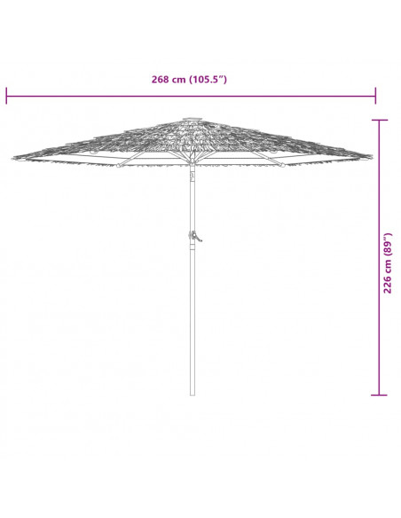 Ombrellone Giardino con Palo in Acciaio Blu 268x268x226 cm
