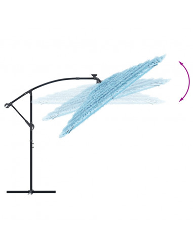 Ombrellone Giardino con Palo in Acciaio Blu 290x290x238 cm