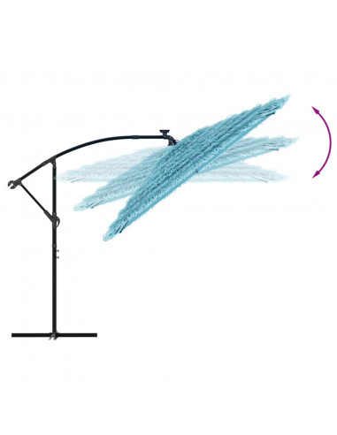 Ombrellone Giardino con Palo in Acciaio Blu 246x246x230 cm