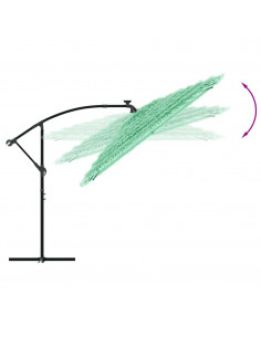 Ombrellone da Giardino con Palo in Acciaio Verde 269x269x235 cm 2