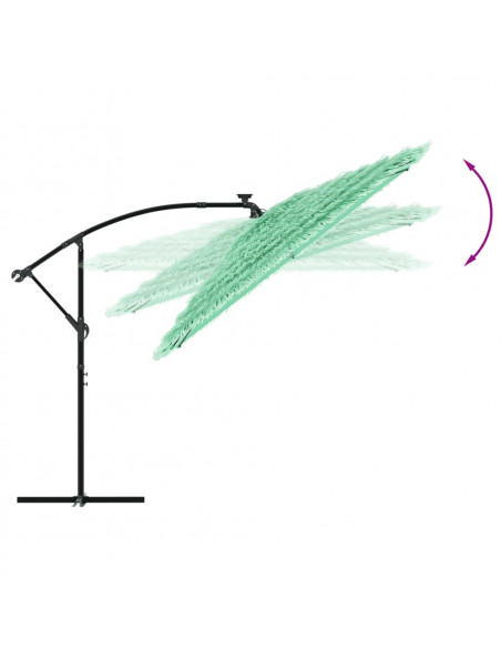 Ombrellone da Giardino con Palo in Acciaio Verde 269x269x235 cm