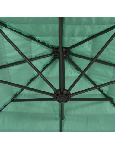 Ombrellone da Giardino con Palo in Acciaio Verde 269x269x235 cm