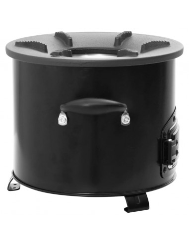 Stufa a Legna da Campeggio Nera 36x26x22,5 cm Metallo