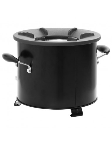 Stufa a Legna da Campeggio Nera 36x26x22,5 cm Metallo