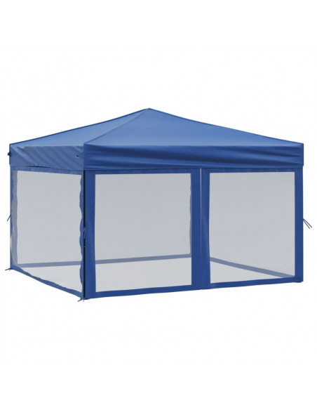 Tenda per Feste Pieghevole con Pareti Laterali Blu 3x3 m