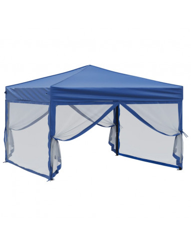 Tenda per Feste Pieghevole con Pareti Laterali Blu 3x3 m