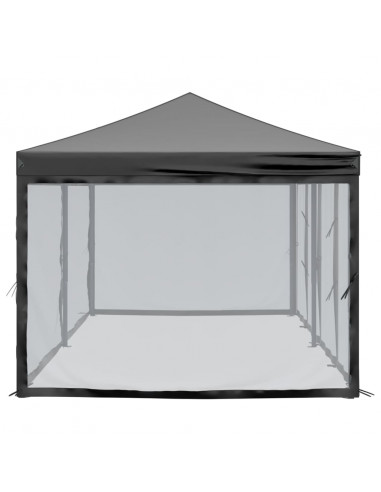 Tenda per Feste Pieghevole con Pareti Laterali Nero 3x6 m