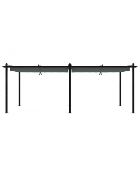 Gazebo Giardino con Tetto Retrattile Antracite 3x6 m Alluminio