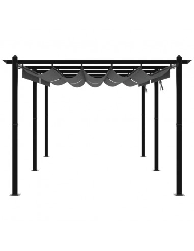 Gazebo Giardino con Tetto Retrattile Antracite 3x6 m Alluminio