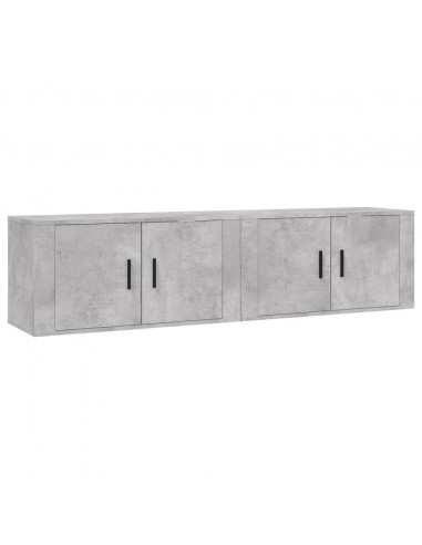 Mobili Porta TV a Parete 2 pz Grigio Cemento 80x34,5x40 cm