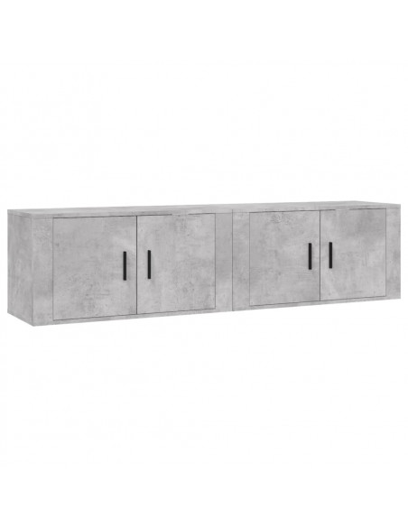 Mobili Porta TV a Parete 2 pz Grigio Cemento 80x34,5x40 cm