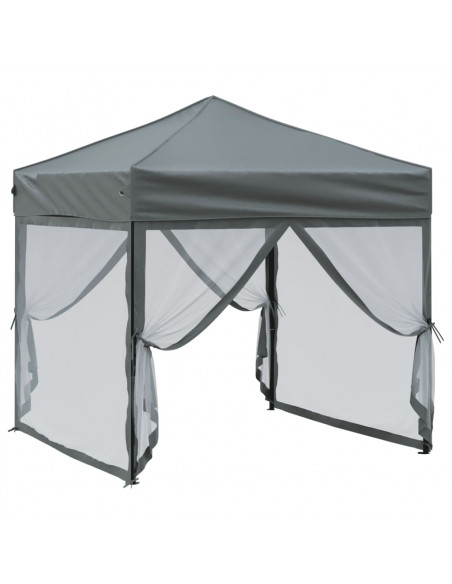 Tenda per Feste Pieghevole con Pareti Laterali Antracite 2x2 m