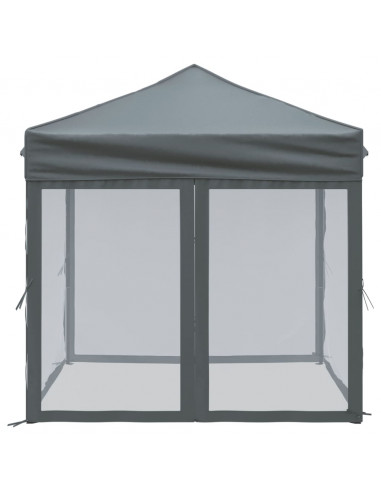 Tenda per Feste Pieghevole con Pareti Laterali Antracite 2x2 m