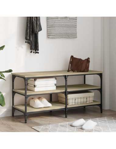 Panca Porta Scarpe Rovere Sonoma 100x38,5x49 Legno Multistrato