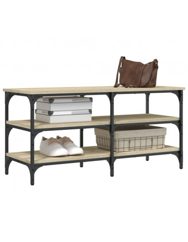 Panca Porta Scarpe Rovere Sonoma 100x38,5x49 Legno Multistrato