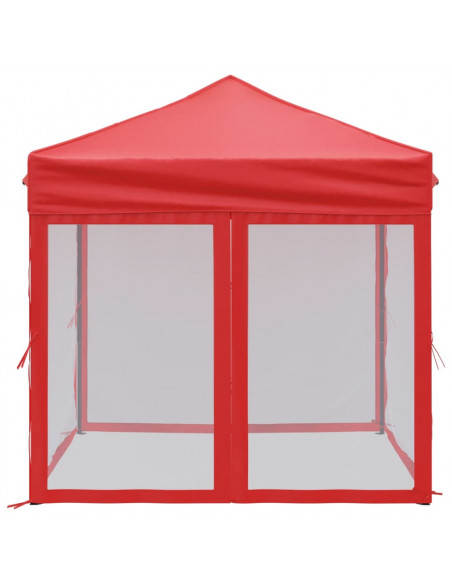 Tenda per Feste Pieghevole con Pareti Laterali Rosso 2x2 m