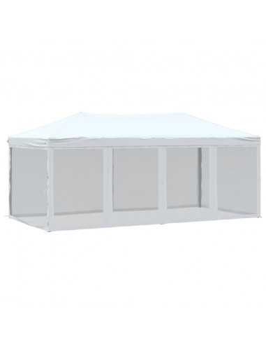 Tenda per Feste Pieghevole con Pareti Laterali Bianco 3x6 m
