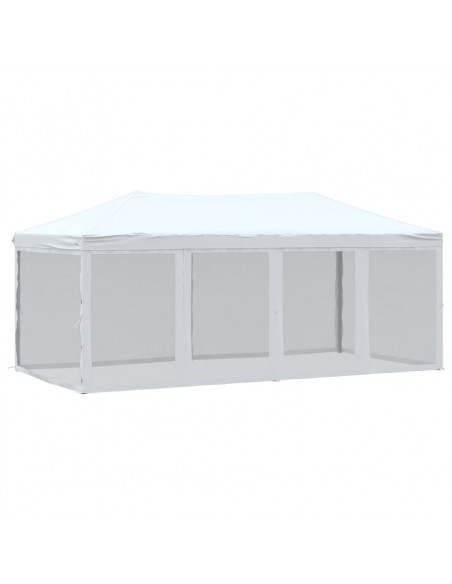 Tenda per Feste Pieghevole con Pareti Laterali Bianco 3x6 m