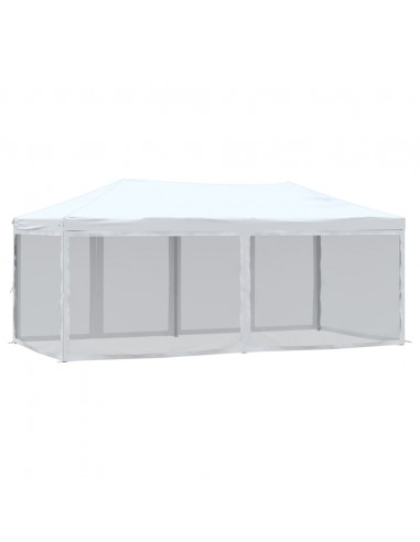 Tenda per Feste Pieghevole con Pareti Laterali Bianco 3x6 m