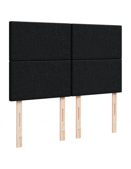 Giroletto a Molle con Materasso Nero 160x200 cm in Tessuto