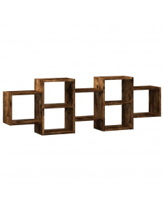 Mensola a Muro Rovere Fumo 129x18x42 cm in Truciolato 2