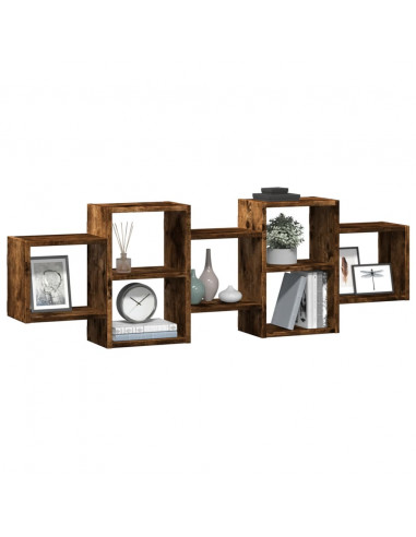 Mensola a Muro Rovere Fumo 129x18x42 cm in Truciolato