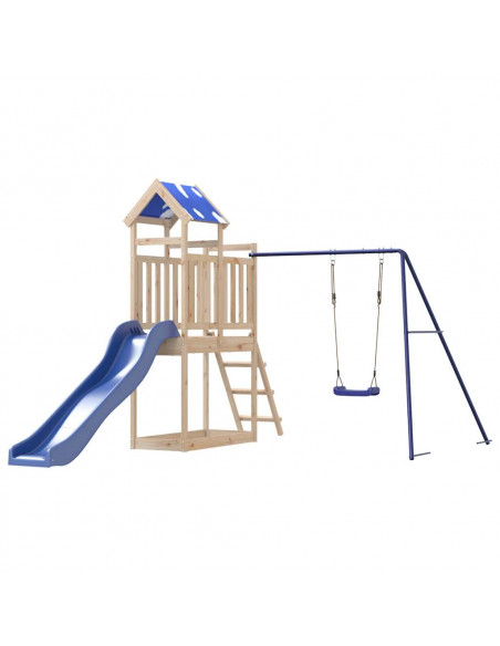 Set da Gioco da Esterno in Legno Massello di Pino