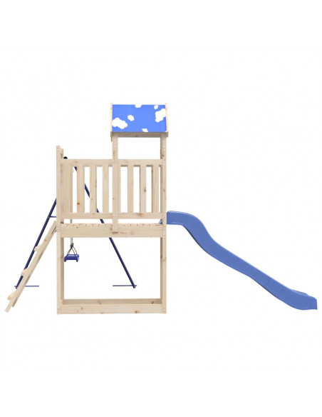 Set da Gioco da Esterno in Legno Massello di Pino