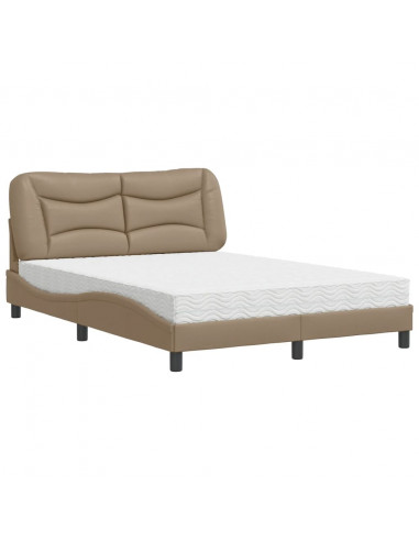 Letto con Materasso Cappuccino 140x200cm Similpelle