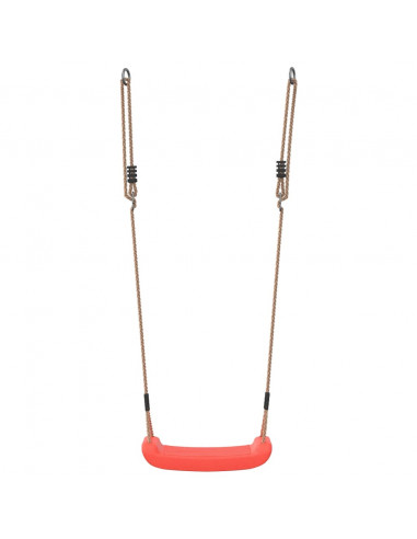 Seggiolino Altalena per Bambini Singolo Corda Regolabile Rosso