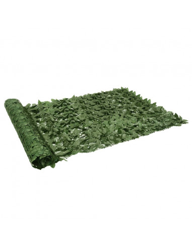 Paravento da Balcone con Foglie Verde Scuro 300x150 cm