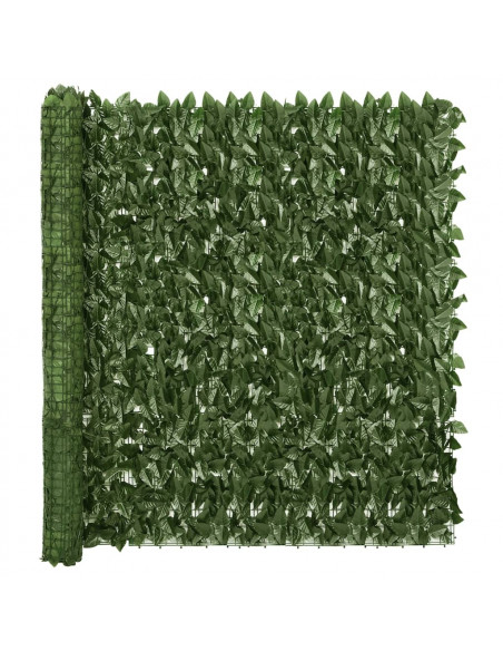 Paravento da Balcone con Foglie Verde Scuro 600x150 cm