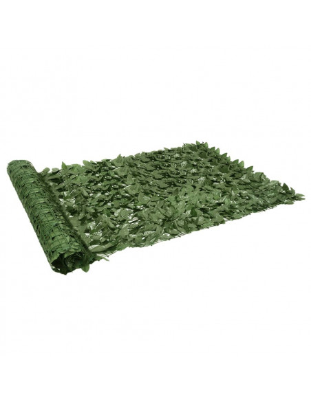 Paravento da Balcone con Foglie Verde Scuro 600x150 cm