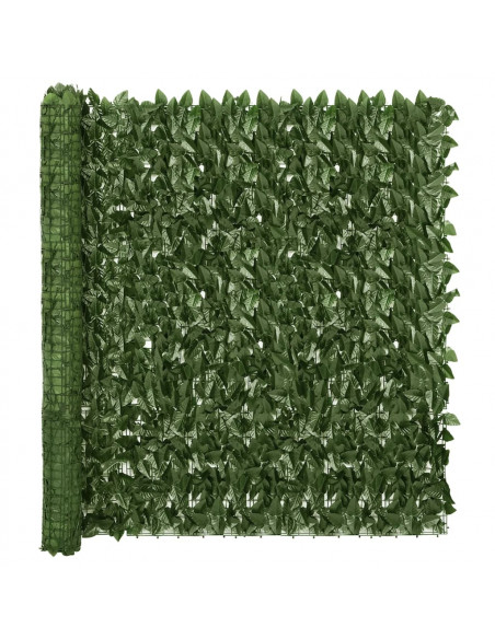 Schermo Privacy da Balcone con Foglie Verde Scuro 300x150 cm