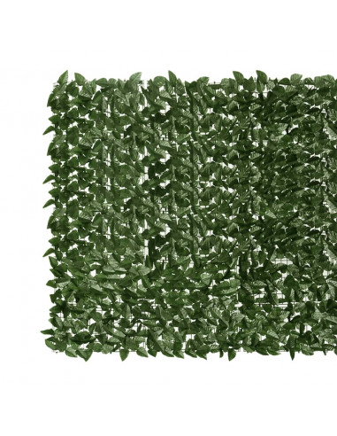Schermo Privacy da Balcone con Foglie Verde Scuro 300x150 cm